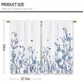 thumbnail image 2 of Watercolor Blue Flower Kitchen Curtains Floral Plant Small Short Cafe Window Curtains Botanical Leaves Rod Pocket Bathroom Window Drapes Treatment Tier Curtains 2 Panels (27.5x36 Inch), 2 of 6