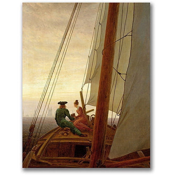Trademark Fine Art "On Board a Sailing Ship" Canvas Wall Art by Caspar David Friedrich