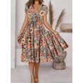 thumbnail image 2 of Vestido casual de verano Gibobby Cuello en V Estampado Dobladillo grande Mujer, 2 of 5
