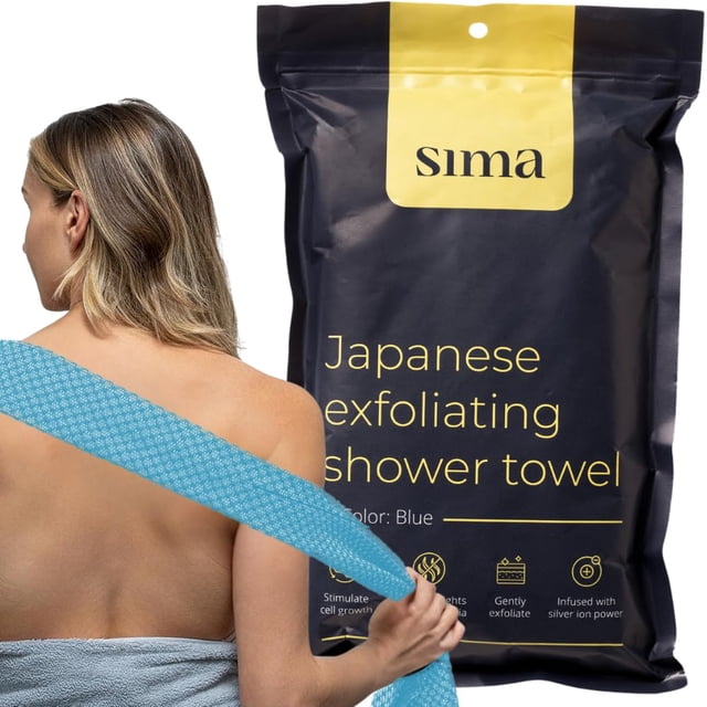 Toalla exfoliante Sima Brand de fibras hexagonales japonesas