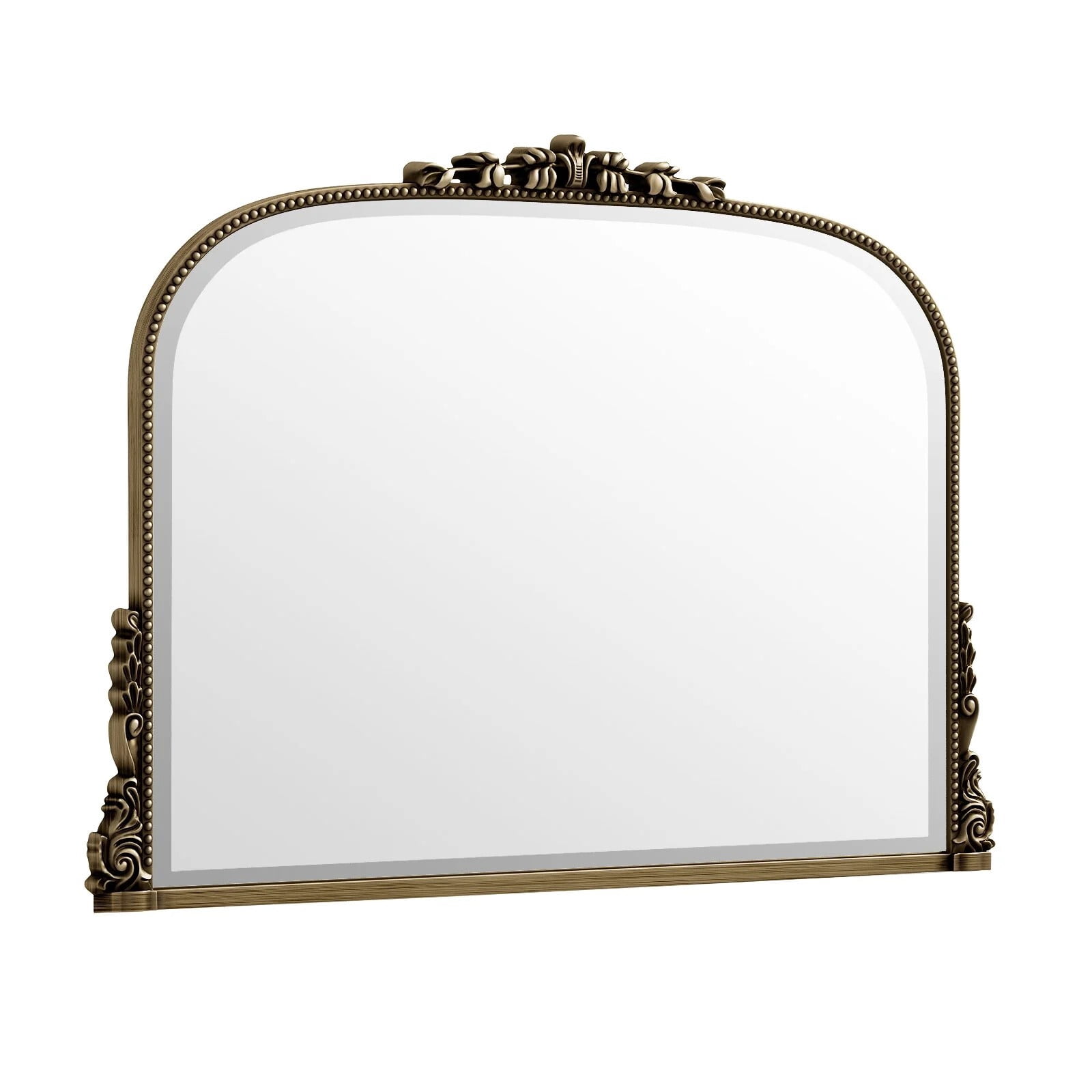 BEAUTYPEAK 44"x 32" Arched Vintage Decor Mirror Vanity Wall Mirror, Antique Bronze
