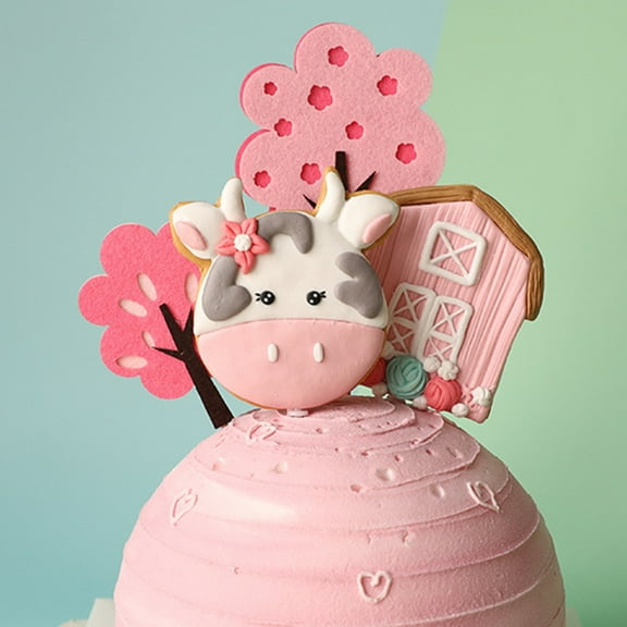 FESTFENDS 2pcs Cake Decor Animal Ornament For Birthday Party Supplies For Desserts And Muffins And