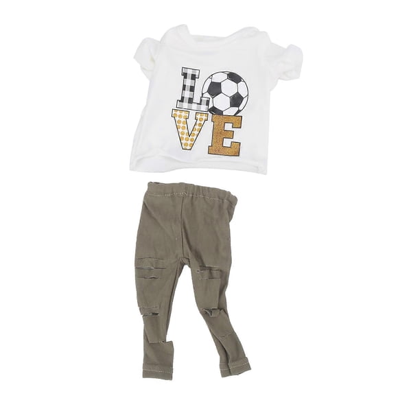 Pants Short Sleeve Shirt 18inch Doll Clothes Outfit Newborn Baby Dolls Clothes SetQD18‑050