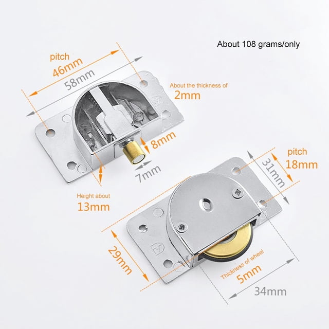 Old-Fashioned Wardrobe Pulley Up and Down Rail Wheel Sliding Door Wheel
