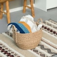 thumbnail image 2 of Vintiquewise QI003835.L Decorative Round Wicker Woven Rope Storage Blanket Basket with Braided Handles - Large, 2 of 6