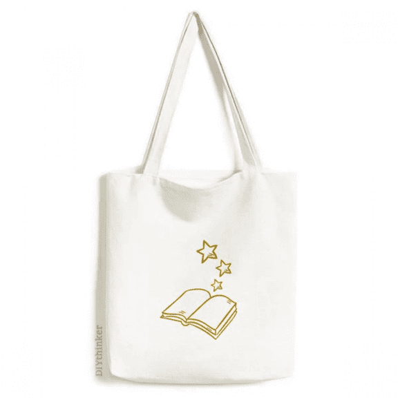 Opening Books Releasing Knowledge Stars Tote Canvas Bag Shopping Satchel Casual Handbag