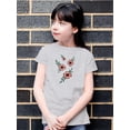 thumbnail image 2 of Vintage Flower Embroidery T-Shirt Juniors -Image by Shutterstock,  Small, 2 of 4