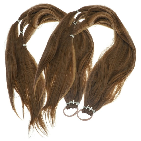 LOLIPPYY 2Pcs Durable Light Brown Synthetic Braided Ponytail Extension Woman Hair Piece Wrap Around