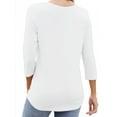 thumbnail image 6 of Liher 3/4 Sleeve T-shirts for Women Fashion V Neck Basic Top Comfort Soft White Tee Shirt Clothes Size XXL, 6 of 6