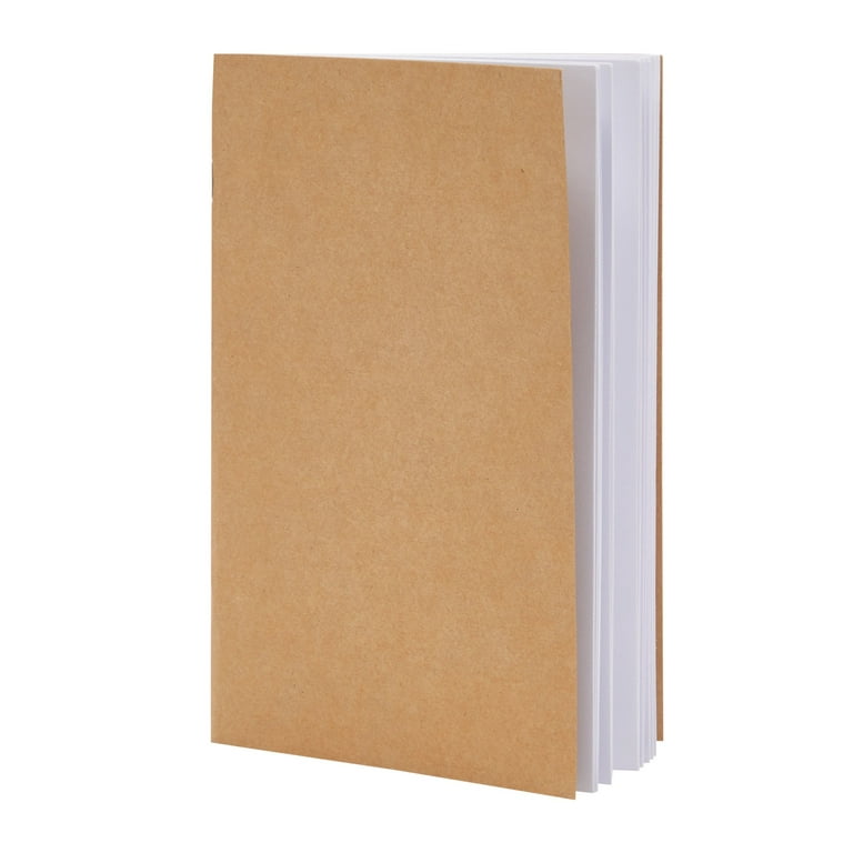 24 Pack A5 Kraft Paper Notebooks for Kids, Blank Unlined Journals (5.5 x 8.5 in), Brown