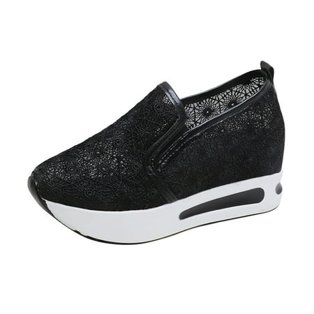 

Youmylove Women Fashion Breathable Stylish Hollow Out Solid Color Mesh Thick Sole Casual Sports Rrocking Shoes Woman Comfort Footwear