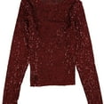 thumbnail image 2 of Lucky Brand Womens Sequin Knit Top Embellished T-Shirt, Red, Medium, 2 of 2