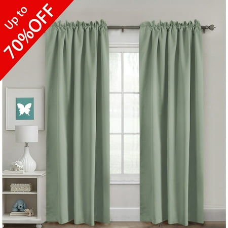 Full Blackout Curtains Back Tab Rod Pocket Top Thermal