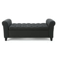 thumbnail image 1 of Santa Cruz Contemporary Fabric Storage Ottoman Bench, Dark Gray, 1 of 9