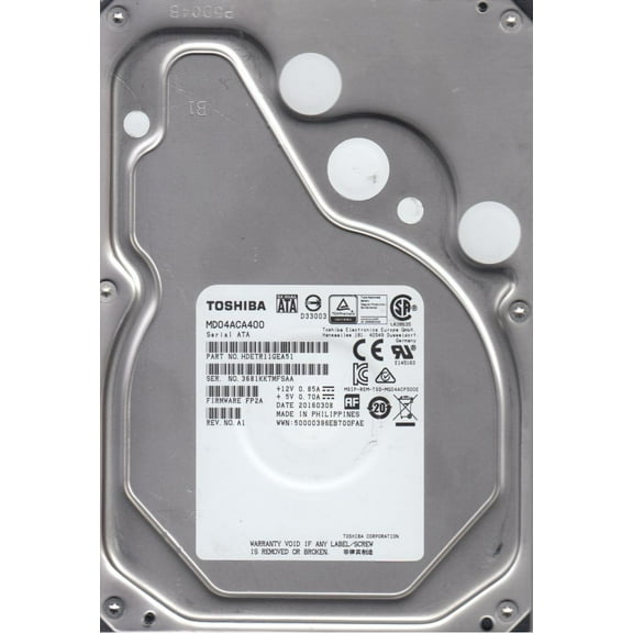 MD04ACA400, FP2A, HDETR11GEA51, Toshiba 4TB SATA 3.5 Hard Drive