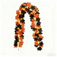 thumbnail image 2 of Lámpara de plástico con forma de fresa, decoración navideña de 178 cm, luces de cadena de Halloween a pilas con hojas de arce negras, decoración para patio, porche, mesa, pared, fiesta, decoración int, 2 of 6
