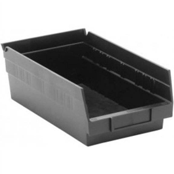 Black Recycled Plastic Storage Bins - 11.63 x 6.63 x 4 in.
