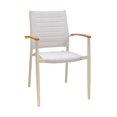 thumbnail image 2 of Armen Living Portals Outdoor Dining Chair - Aluminum - Set of 2 - Stackable - Coral Sand, 2 of 5