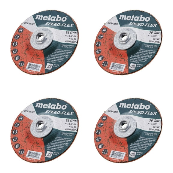 Metabo 665842000 6" Speed-Flex Grinding Wheel (4-Pack)