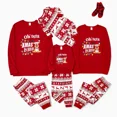thumbnail image 4 of PatPat Toddler Christmas Pajamas Family Matching Holiday Sleepwear Red Reindeer Top and Pants Set with Socks Girls Pajamas Boys Pajamas 2 Years, 4 of 10