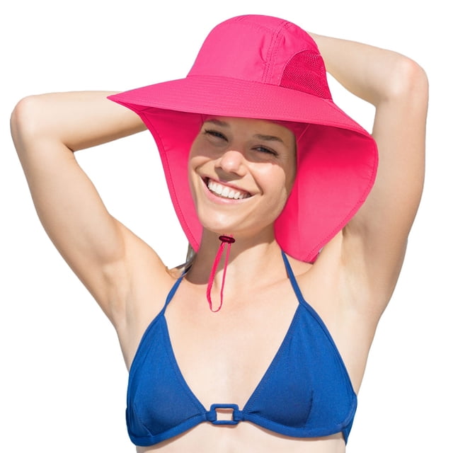 Men'S and Women'S Summer Quick Drying Outdoor Fishing Bucket Beach Visor Hat Neck Guard Big Head Girth Fisherman'S Hat Breathable Quick Drying Visor Sun Hat Sun Hat