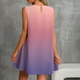 thumbnail image 5 of cocolona Summer Sleeveless Mini Dress Crew Neck Ruffle Flowy Tank Dress Fashion Casual Gradient Color Holiday Beach Sundress L, 5 of 7