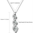 thumbnail image 7 of APSVO Silver Cubic Zirconia Necklace for Women, Dainty Simple 3 Stones Twisted Women Necklaces Pendant Chain Bridesmaid Jewelry Valentine’s Day Gift, 7 of 7