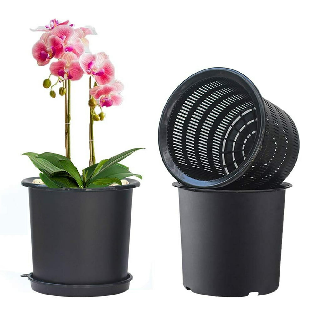 SPRING PARK Plastic Orchid Pots with Holes,Decorative Planter Pots for