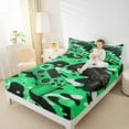 thumbnail image 4 of Feelyou Green Game Controller Queen Sheet Sets, Fashion Camo Abstract Flat Sheet, Cartoon Gamepad Theme Queen Fitted Sheet, Luxury Bedroom Decor, 4-Piece, 4 of 7