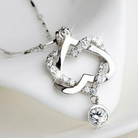 1PC Women Alloy Pendant Necklace Resin Rhinestone Decor Li nk Chain Fashion Charming Jewelry HFON