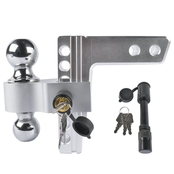 Mustrod 6" Drop Aluminum Adjustable Trailer Hitch Fits 2" Receiver with 2-5/16" Hitch Ball 12500 LBS