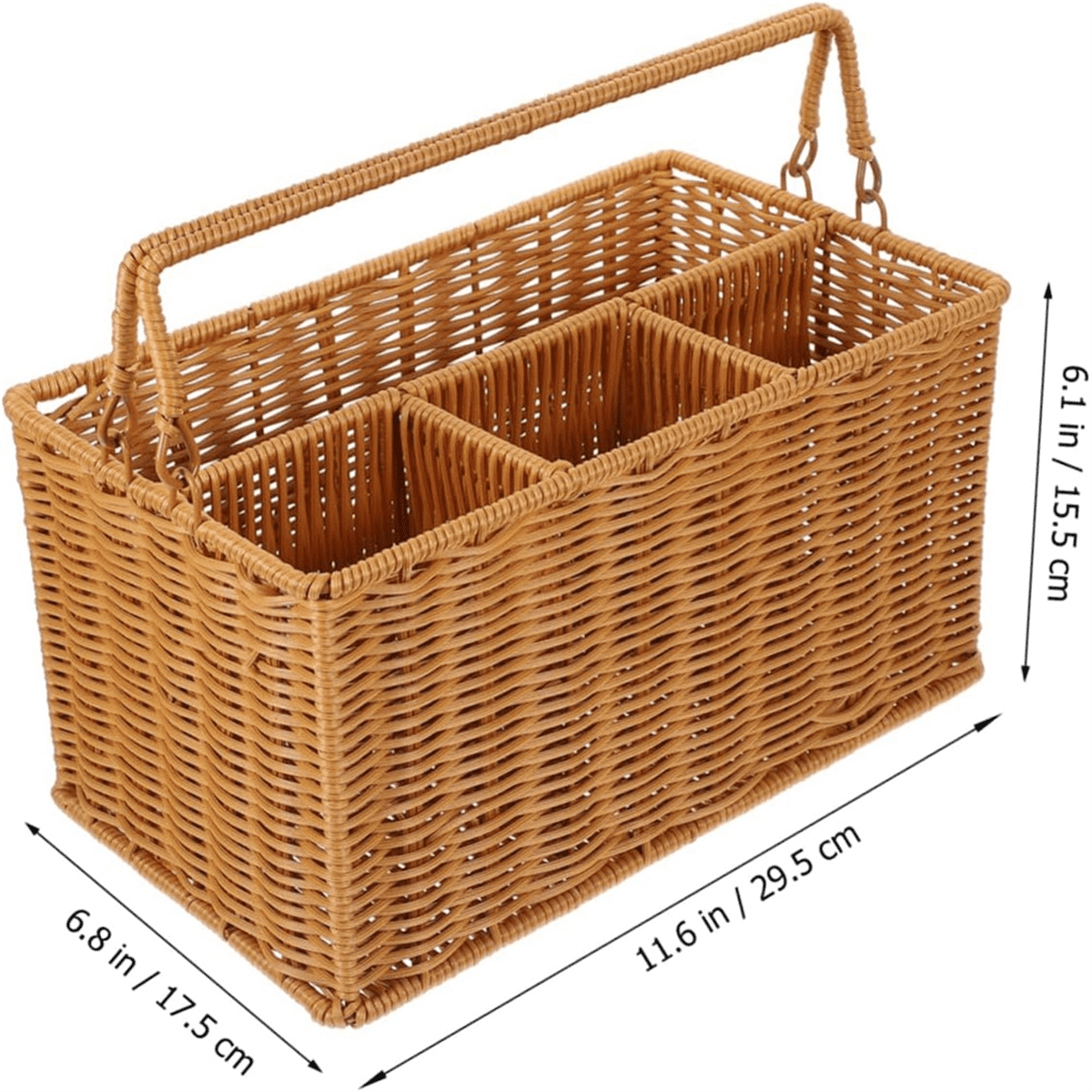 Woven Cutlery Storage Basket Outdoor Silverware Cadd-Y Utensil Organizer Cutlery Organizer Cutlery Holder Basket