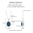 thumbnail image 6 of Rosec Jewels London Blue Topaz Pendant Necklace with Chain - 1 Ct - 6X8mm Oval - AAA Grade - Real Blue Topaz Diamond Necklace, 925 Sterling Silver, 6 of 7