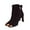 Black, variant on Women's Square Toe High Heel Ankle Boots Metal Cap Toe Side Zip Suede Leather Fashion Party Dress Booties For Women Black Women Sandal