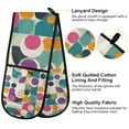 thumbnail image 2 of Yayeee Double Oven Mitt Kitchen Heat Resistant Baking 35" x7" Quilted Glove, Green Geometric, 2 of 6