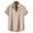 Beige, variant on Mens Short Sleeve Shirt Casual Stand Collar Tops