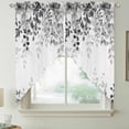 thumbnail image 2 of Grey Swag Valances for Windows, Kitchen Window Curtains Over Sink, Eucalyptus Leaves Window Treatment Curtains for Living Room/Bedroom Curtains 2 Panel Sets 36"x45", 2 of 8