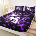 thumbnail image 4 of Erosebridal Girls Unicorn Queen Sheet Sets,Purple Cartoon Stars Bed Set For Kids 4pcs, 4 of 6
