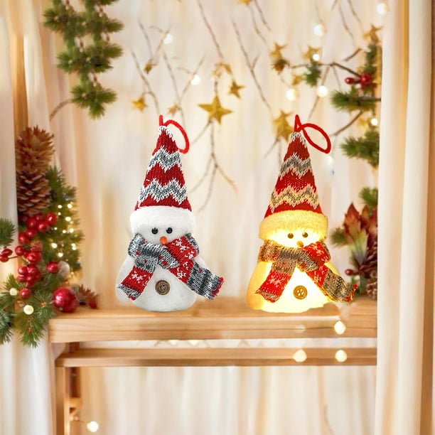 Gnomo Navideño Luminoso para Mesa | Material de Poliéster Multicolor | Tamaño: 15 X 9 X 9 Cm | Luz Led | Símbolo de Buena Suerte | 1 Unidad