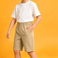 thumbnail image 6 of HAOTAGS Boys' Shorts Stretch Waist Side Pockets Breathable Summer Casual School Uniform ShortsKhaki Size 16-17Years, 6 of 9