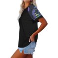 thumbnail image 3 of CHGBMOK Plus Size Womens Summer Tops Women Tops Aguichant Col Rond Imprimé Patchwork Manches Courtes T-Shirt Blouse Summer Beach Tops en Liquidation, 3 of 8
