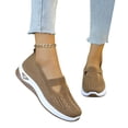 thumbnail image 2 of Domzle Women's Woven Orthopedic Walking Shoes with Soft Arch Support Mesh Comfort Non-Slip on Walking Sneakers Brown, 2 of 7