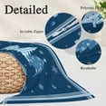 thumbnail image 2 of Blue Christmas Trees Pillow Covers, Linen Long Throw Pillow Case, Navy Winter Snowflakes Retro Plaid Holiday Pillow Protector Decorative Cushion Cover for Living Room/Bedroom 20" x 30", 2 of 8