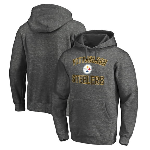 Men's Charcoal Pittsburgh Steelers Victory Arch Pullover Hoodie