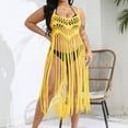thumbnail image 5 of Aloohaidyvio Plus Size Crochet Cover Up for Women Sleeveless Beachwear Swimwear Fringe Trim Crochet Kimono Cover Up, 5 of 6