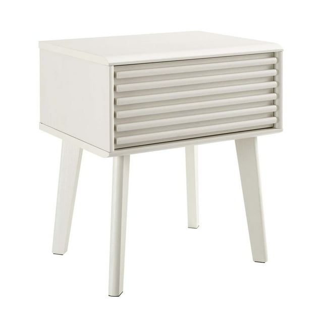 Modway Render Modern Wood and Particleboard End Table in White