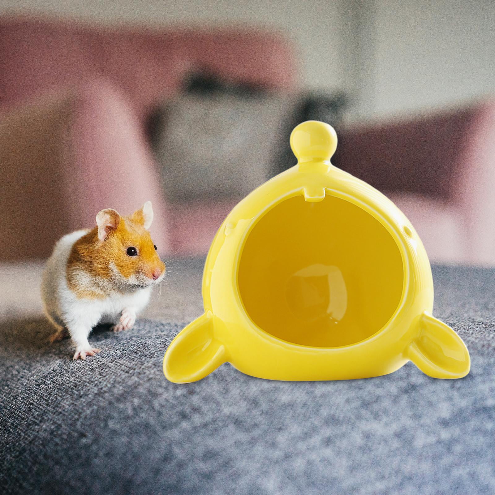 Gazechimp Hamster Hideout House Small Hut Hideaway House for Hedgehog Hamster Lemmings Yellow