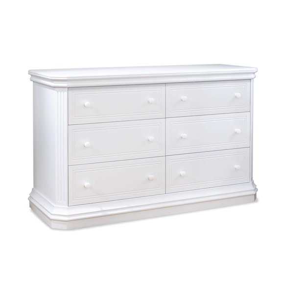 Pemberly Row 32"H x 48"W x 19"D Contemporary Double Dresser in White
