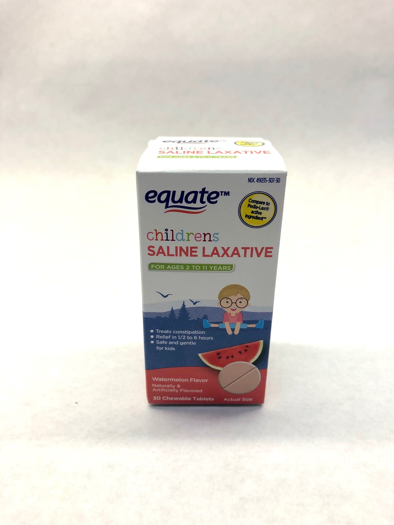 Equate Children's Saline Laxative Chewable Tablets, Watermelon Flavor