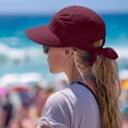 thumbnail image 3 of AirLoni Sun Hats For Women UPF50+ 2 In 1 Zipper Removable Top Ponytail Hat Adjustable Bow Decor Foldable Washable Quick Dry Summer Visor Hats For Women Summer Hats Purple,One Size, 3 of 5